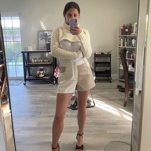 Zara Knit Turtleneck Arm Warmer Sweater